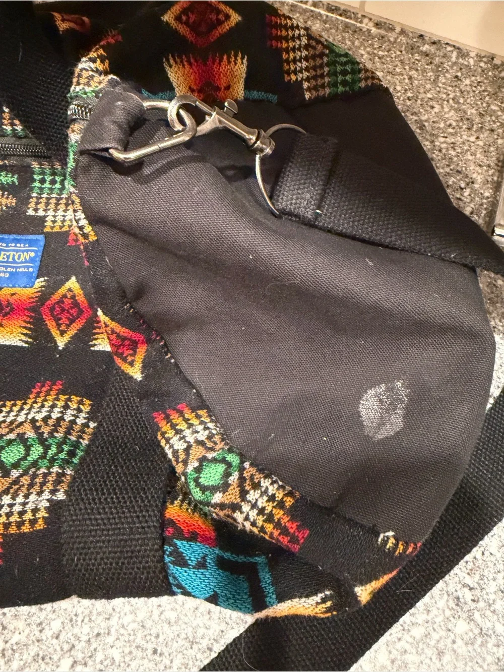 Pendleton Black with Turquoise & Orange Southwestern Pattern Duffel Bag